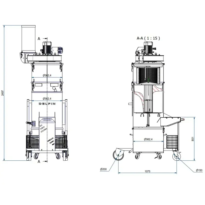 Z22 ZFR EV AP 560 K1 – ATEX Zone 22 Endüstriyel Vakum ve Toz Toplama Ünitesi 5 Z22 ZFR EV AP 560 K1 ürün görseli 5